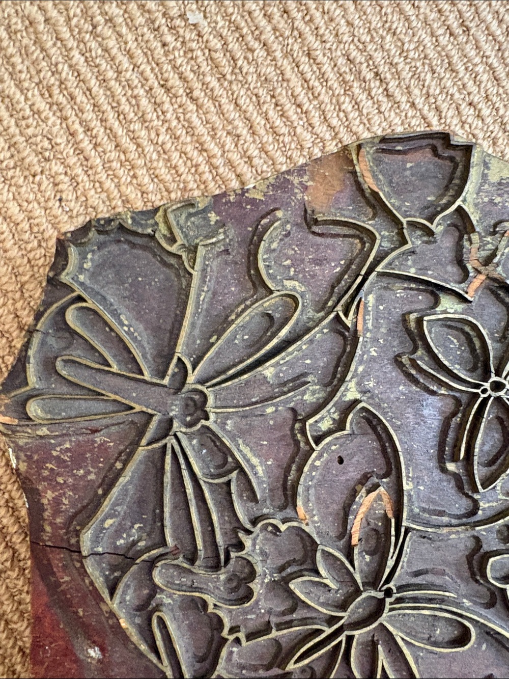 LARGE BLOCK STAMP- OLD made in France 🇫🇷 textiles - Picture 11 of 16